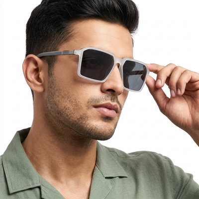 Eyejack Transparent Square Polarized Sunglasses for Men & Women (6229PCL1125)