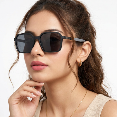 Eyejack Black Square Polarized Sunglasses for Men & Women (6231PCL1126)