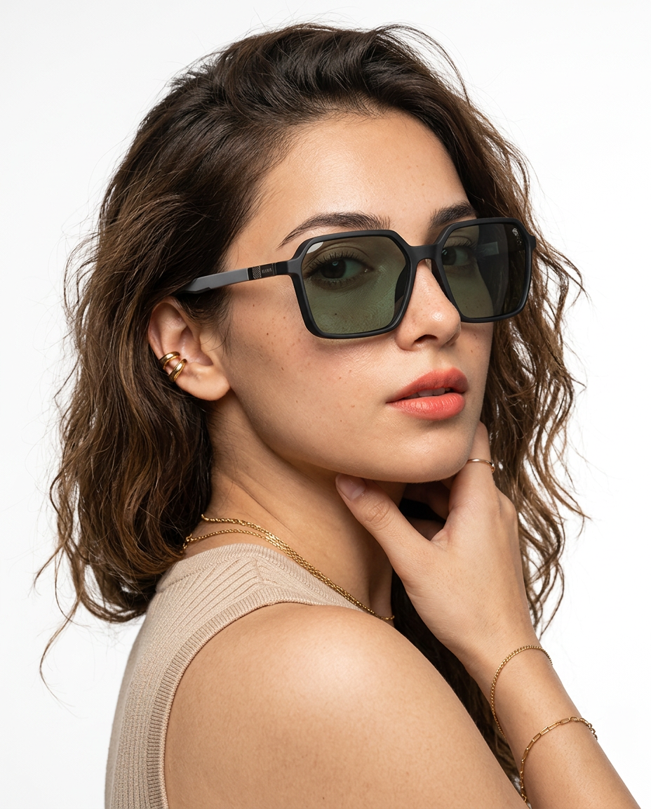 Eyejack Black Square Polarized Sunglasses for Men & Women (6231PCL1127)