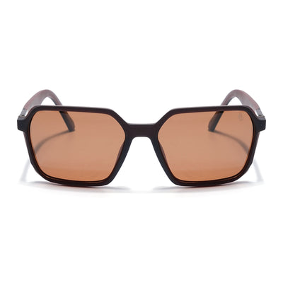 Eyejack Brown Square Polarized Sunglasses for Men & Women (6231PCL1128)