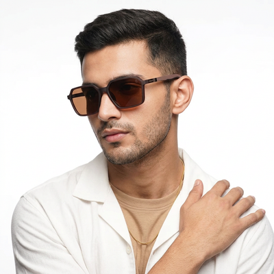 Eyejack Brown Square Polarized Sunglasses for Men & Women (6231PCL1128)