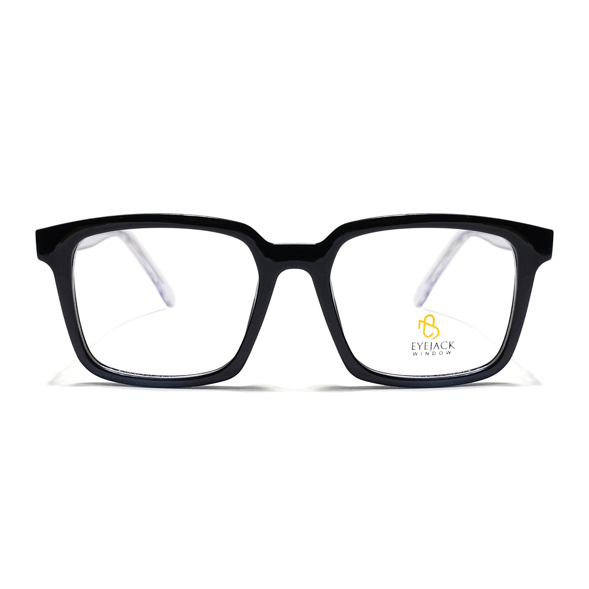 Eyejack Shine Black Rectangle Eyeglasses for Men & Women (668801FCL2317)