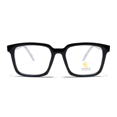 Eyejack Shine Black Rectangle Eyeglasses for Men & Women (668801FCL2317)