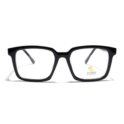 Eyejack Shine Black Rectangle Eyeglasses for Men & Women (668801FCL2318)