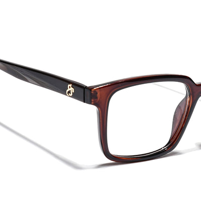 Eyejack Brown Rectangle Eyeglasses for Men & Women (668801FCL2324)