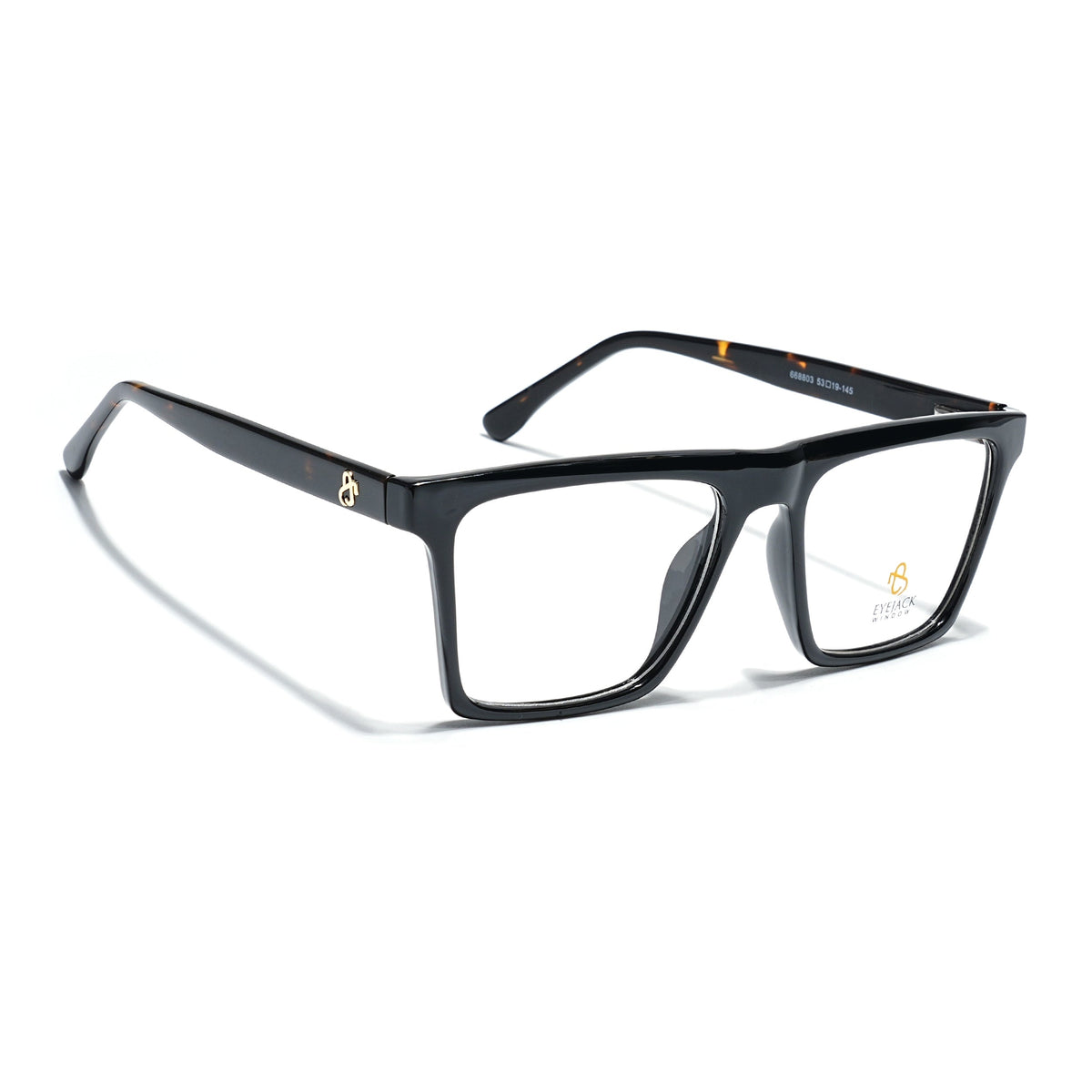 Eyejack Shine Black Wayfarer Eyeglasses for Men & Women (668803FCL2342)