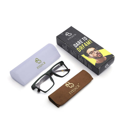 Eyejack Green Wayfarer Eyeglasses for Men & Women (668803FCL2349)