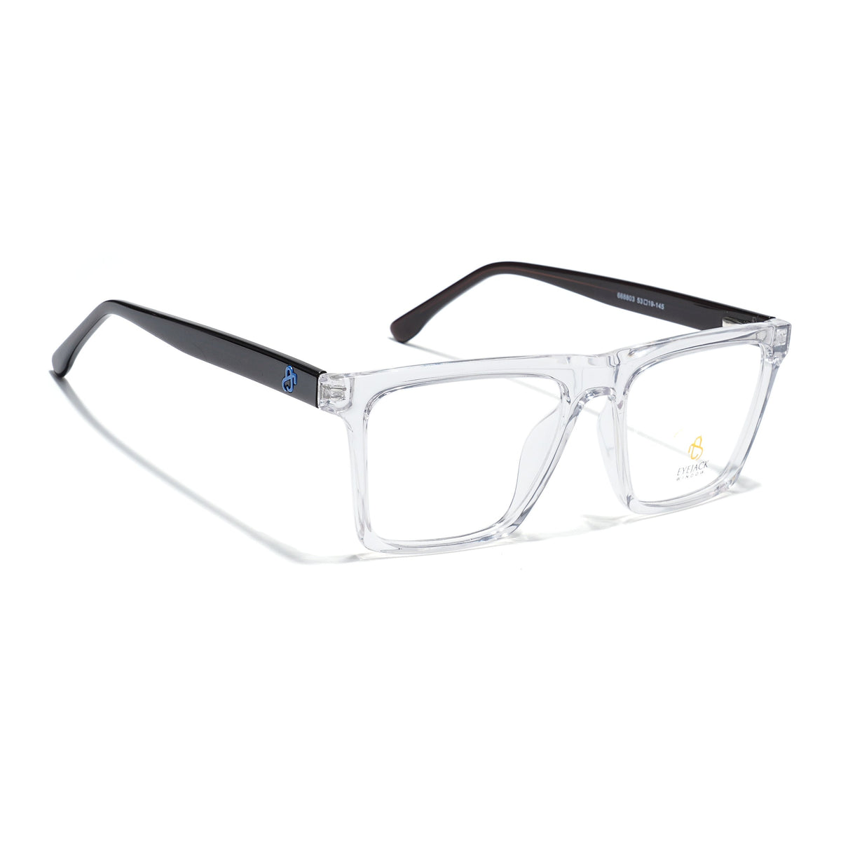 Eyejack Transparent Wayfarer Eyeglasses for Men & Women (668803FCL2350)