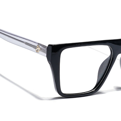 Eyejack Shine Black Wayfarer Eyeglasses for Men & Women (668804FCL2353)