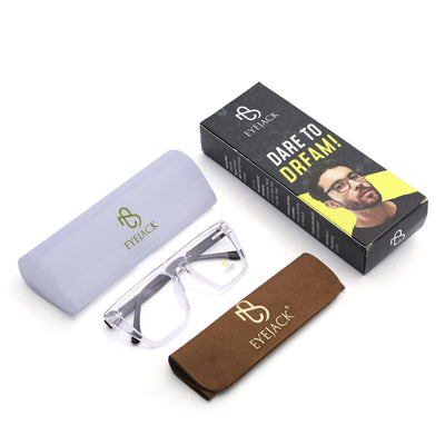 Eyejack Transparent Wayfarer Eyeglasses for Men & Women (668804FCL2362)