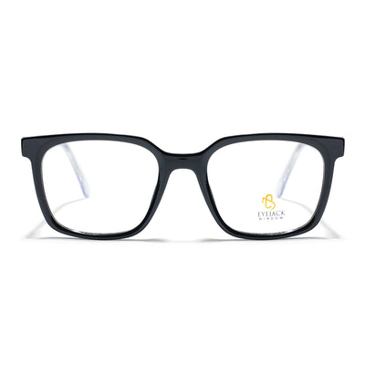 Eyejack Shine Black Square Eyeglasses for Men & Women (668805FCL2365)