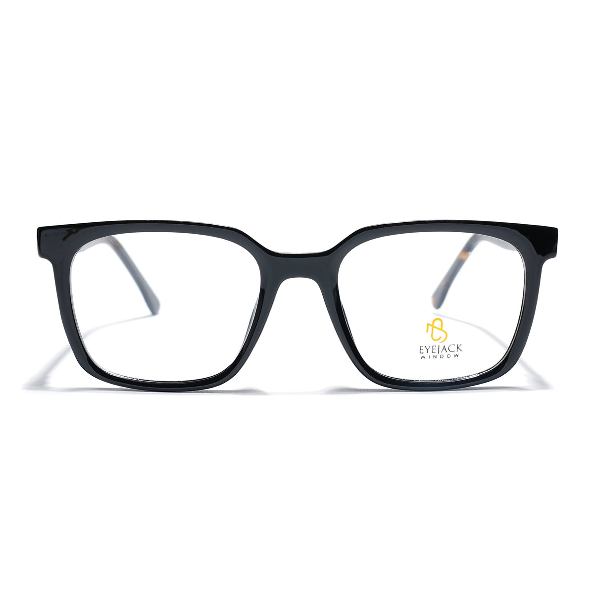Eyejack Shine Black Square Eyeglasses for Men & Women (668805FCL2366)