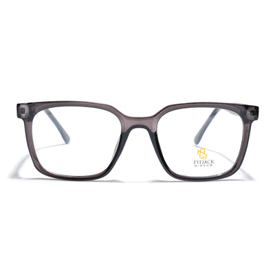 Eyejack Grey Square Eyeglasses for Men & Women (668805FCL2368)