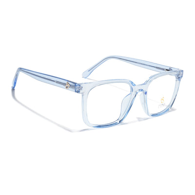Eyejack Light Blue Square Eyeglasses for Men & Women (668805FCL2371)