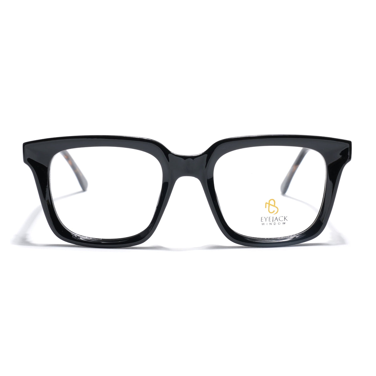 Eyejack Shine Black Square Eyeglasses for Men & Women (668806FCL2378)