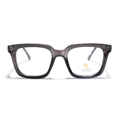 Eyejack Grey Square Eyeglasses for Men & Women (668806FCL2379)