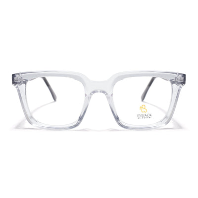 Eyejack Transparent Square Eyeglasses for Men & Women (668806FCL2386)