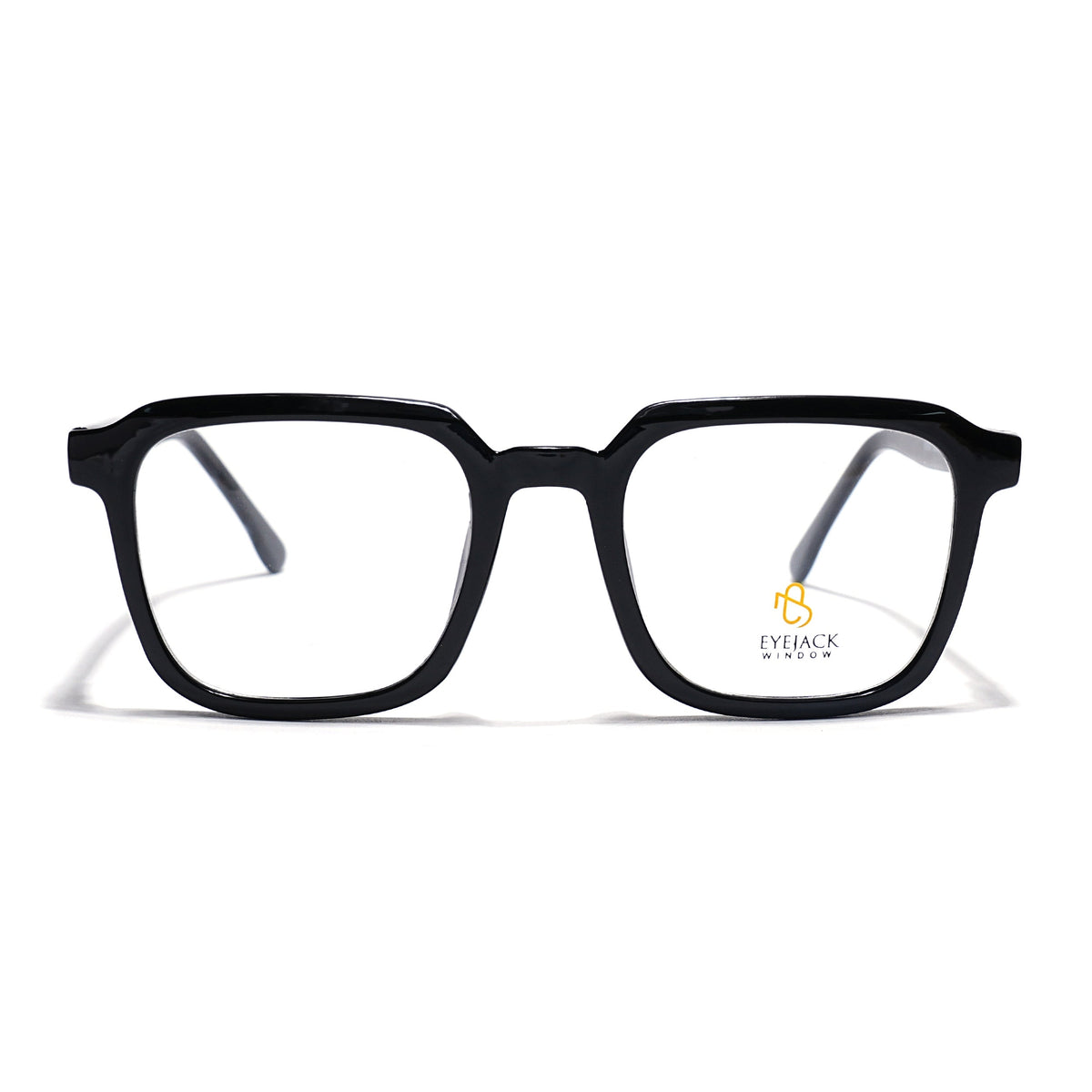 Eyejack Shine Black Square Eyeglasses for Men & Women (668807FCL2388)