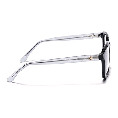 Eyejack Shine Black Square Eyeglasses for Men & Women (668807FCL2389)