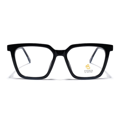 Eyejack Shine Black Wayfarer Eyeglasses for Men & Women (668808FCL2400)