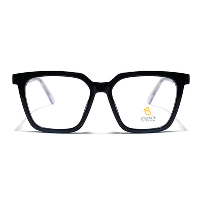 Eyejack Shine Black Wayfarer Eyeglasses for Men & Women (668808FCL2401)