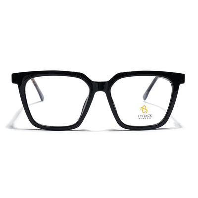 Eyejack Shine Black Wayfarer Eyeglasses for Men & Women (668808FCL2402)