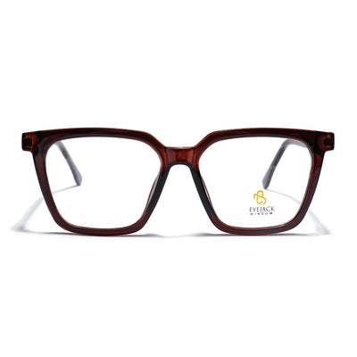Eyejack Brown Wayfarer Eyeglasses for Men & Women (668808FCL2408)
