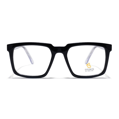 Eyejack Shine Black Wayfarer Eyeglasses for Men & Women (668809FCL2413)