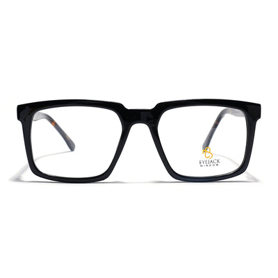 Eyejack Shine Black Wayfarer Eyeglasses for Men & Women (668809FCL2414)