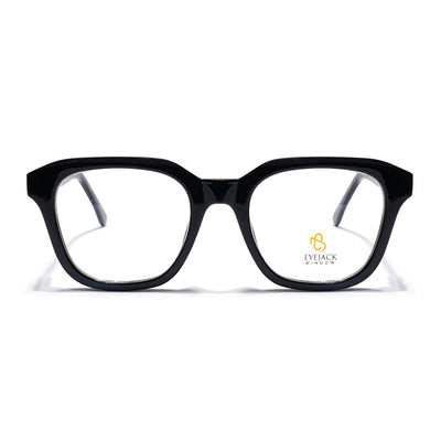 Eyejack Shine Black Wayfarer Eyeglasses for Men & Women (668810FCL2426)