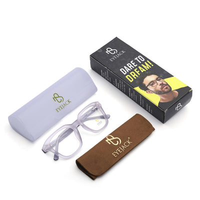 Eyejack Matt Grey Wayfarer Eyeglasses for Men & Women (668810FCL2429)