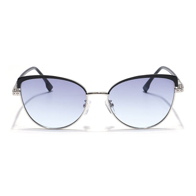 Eyejack Silver & Black Cateye Sunglasses for Women (7005CL830)