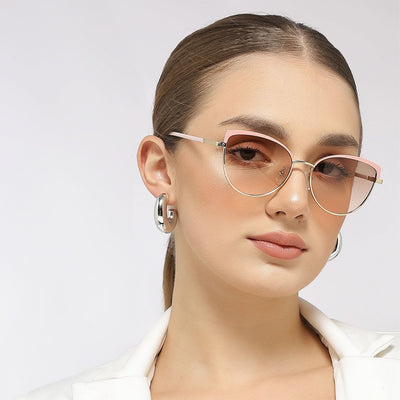 Eyejack Golden & Pink Cateye Sunglasses for Women (7005CL832)