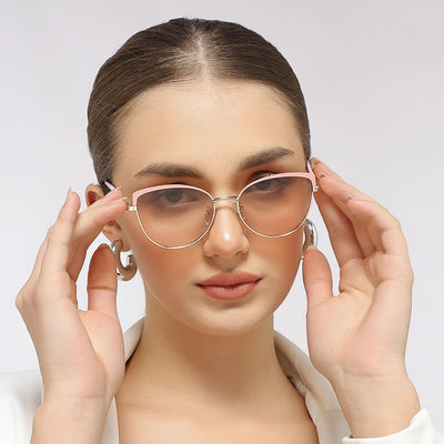 Eyejack Golden & Pink Cateye Sunglasses for Women (7005CL832)