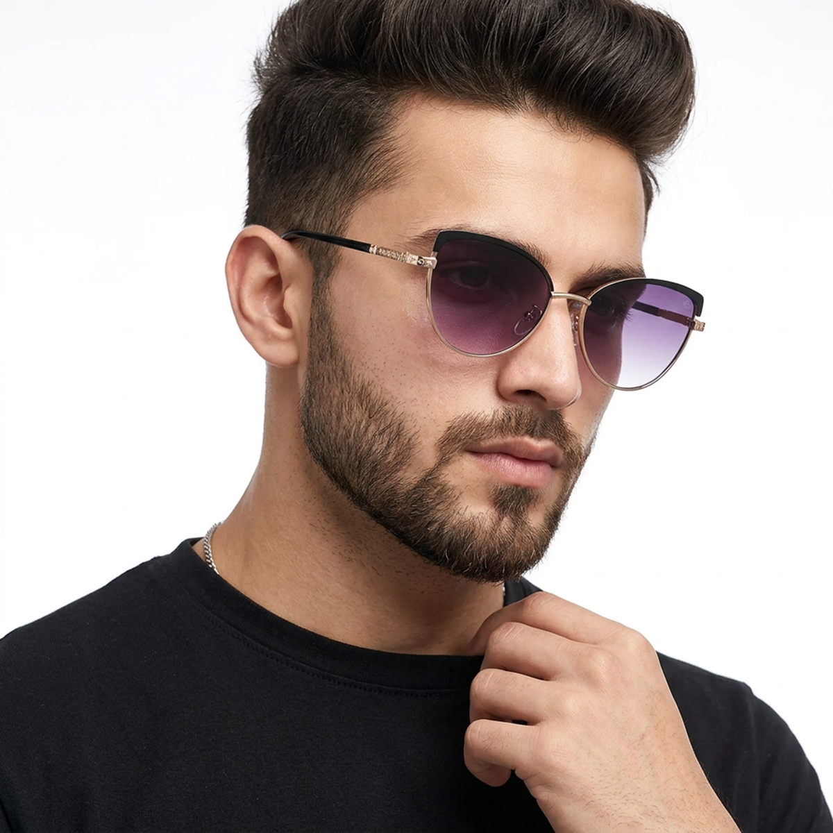 Eyejack Golden & Black Cateye Sunglasses for Women (7005CL842)