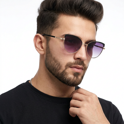 Eyejack Golden & Black Cateye Sunglasses for Women (7005CL842)