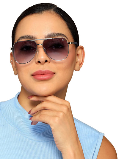 Eyejack Silver Aviator Sunglasses for Men & Women (7008CL871)