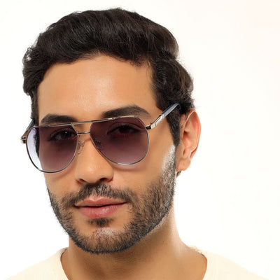 Eyejack Silver Aviator Sunglasses for Men & Women (7008CL871)