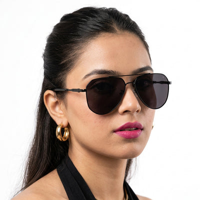 Eyejack Black Aviator Sunglasses for Men & Women (7013CL2122)