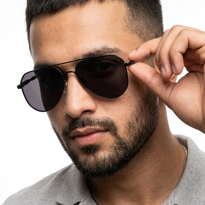 Eyejack Black Aviator Sunglasses for Men & Women (7013CL2122)