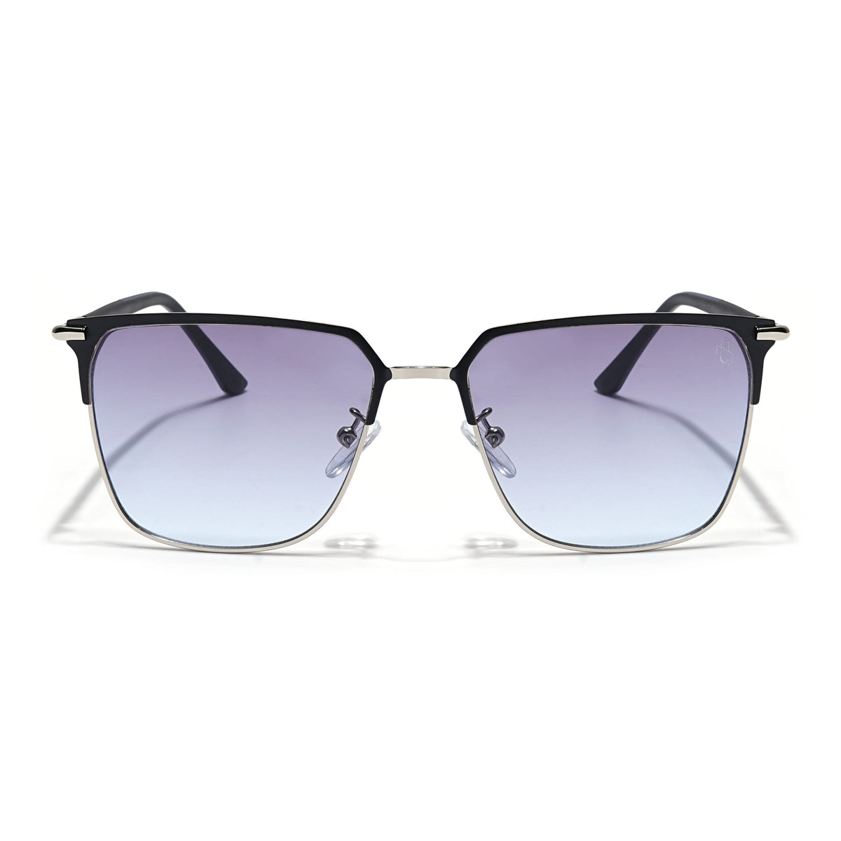 Eyejack Silver & Black Square Sunglasses for Men & Women (7021CL854)