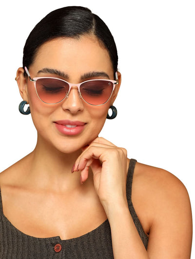 Eyejack Golden & Pink Cateye Sunglasses for Women (7030CL845)