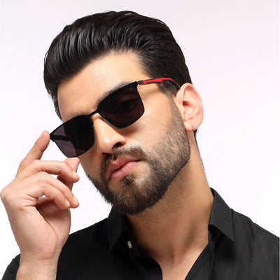 Eyejack Black Square Sunglasses for Men & Women (7032CL897)