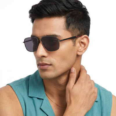 Dawn - Black Rectangle Sunglasses I (7035CL2125)