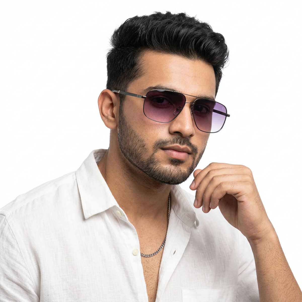 Dawn - Purple Rectangle Sunglasses I (7035CL2126)