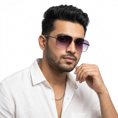 Dawn - Purple Rectangle Sunglasses I (7035CL2126)