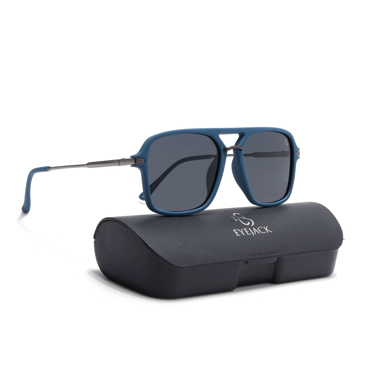 Eyejack Blue Wayfarer Polarized Sunglasses for Men & Women (7503PCL1279)