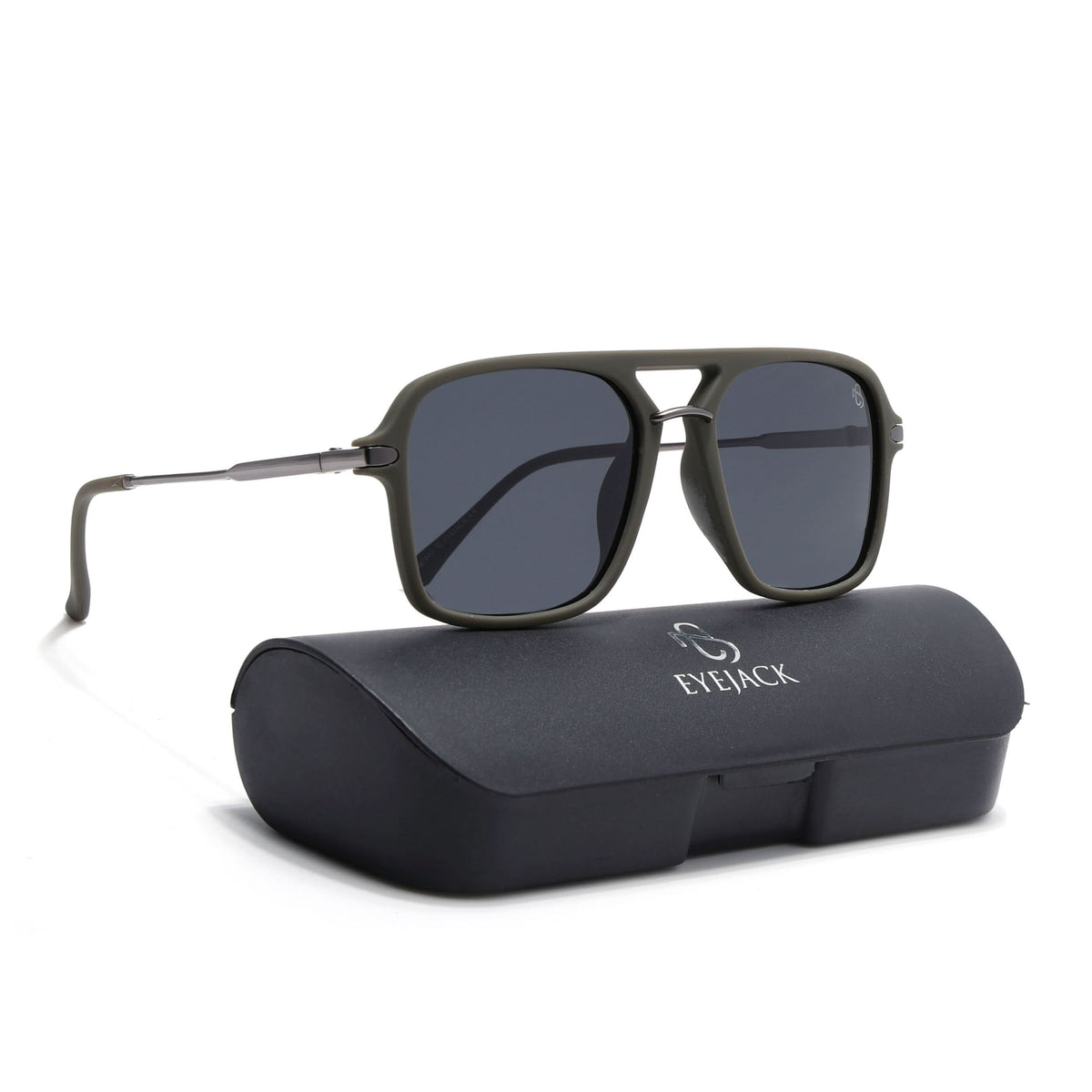 Eyejack Olive Wayfarer Polarized Sunglasses for Men & Women (7503PCL1280)