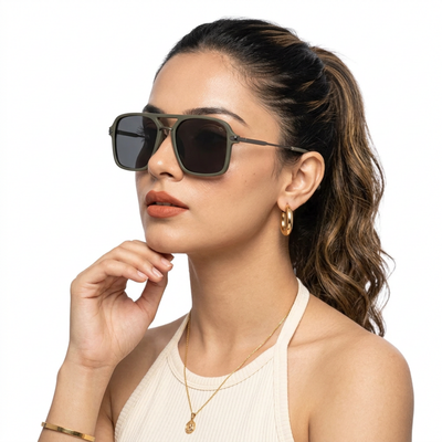 Eyejack Olive Wayfarer Polarized Sunglasses for Men & Women (7503PCL1280)