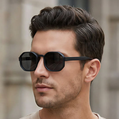 Eyejack Black Hexagonal Sunglasses for Men & Women (5611CL1038)